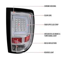 Spec'D Tuning Products - Spec-D 2009-2018 Dodge RAM 1500 / 2019-2021 RAM Classic / 2010-2018 RAM 2500 3500 White Bar LED Tail Lights (Chrome Housing/Clear Lens) - Image 6