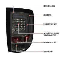 Spec'D Tuning Products - Spec-D 2009-2018 Dodge RAM 1500 / 2019-2021 RAM Classic / 2010-2018 RAM 2500 3500 White Bar LED Tail Lights (Chrome Housing/Smoke Lens) - Image 6