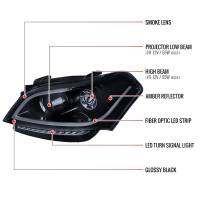 Spec'D Tuning Products - Spec-D 2010-2011 Kia Soul Projector Headlights w/ LED Light Bar & LED Turn Signal Lights (Glossy Black Housing/Smoke Lens) - Image 6