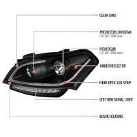 Spec'D Tuning Products - Spec-D 2010-2011 Kia Soul Projector Headlights w/ LED Light Bar & LED Turn Signal Lights (Matte Black Housing/Clear Lens) - Image 6