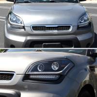 Spec'D Tuning Products - Spec-D 2010-2011 Kia Soul Projector Headlights w/ LED Light Bar & LED Turn Signal Lights (Matte Black Housing/Clear Lens) - Image 8