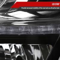 Spec'D Tuning Products - Spec-D 2015-2020 Chevrolet Tahoe Suburban/ 2016-2019 Suburban 3500HD LED Light Strip Projector Headlight - Driver Side Only (Matte Black Housing/Clear Lens) - Image 3