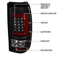 Spec'D Tuning Products - Spec-D 1999-2002 Chevrolet Silverado/ 1999-2006 GMC Sierra Red Bar LED Tail Lights - G2 (Black Housing/Clear Lens) - Image 6