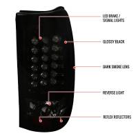 Spec'D Tuning Products - Spec-D 1999-2002 Chevrolet Silverado/ 1999-2006 GMC Sierra LED Tail Lights (Glossy Black Housing/Smoke Lens) - Image 4