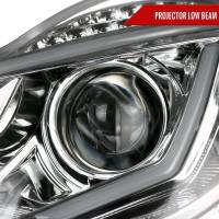 Spec'D Tuning Products - Spec-D 2001-2007 Mercedes Benz W203 C Class Sedan Projector Headlights w/ LED Light Bar & LED Turn Signal Lights (Chrome Housing/Clear Lens) - Image 1