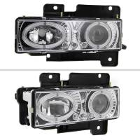 Spec'D Tuning Products - Spec-D 1988-1999 Chevrolet  C/K C10/Blazer/Tahoe/Yukon/Sierra/Silverado Dual Halo Projector Headlights (Chrome Housing/Clear Lens) - Image 1
