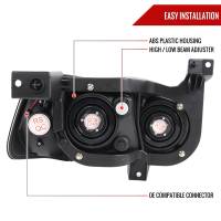 Spec'D Tuning Products - Spec-D 2006-2010 Dodge Charger 1PC Style SMD LED Light Strip Factory Style Headlights w/ Amber Reflector (Matte Black Housing/Clear Lens) - Image 5