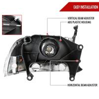 Spec'D Tuning Products - Spec-D 1997-2004 Dodge Dakota/ 1998-2003 Durango Crystal Headlights w/ Amber Reflector (Chrome Housing/Clear Lens) - Image 5