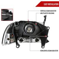 Spec'D Tuning Products - Spec-D 1997-2004 Dodge Dakota/ 1998-2003 Durango Crystal Headlights w/ Amber Reflector (Chrome Housing/Smoke Lens) - Image 5