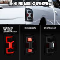 Spec'D Tuning Products - Spec-D 2019-2022 Dodge RAM 2500/3500 LED Sequential Signal Tail Lights (Matte Black Housing/Clear Lens) - Image 7