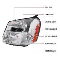 Spec'D Tuning Products - Spec-D 2005-2009 Chevrolet Equinox Factory Style Headlights w/ Amber Reflector (Chrome Housing/Clear Lens) - Image 6