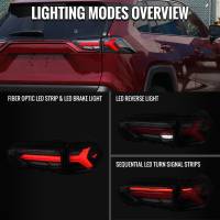 Spec'D Tuning Products - Spec-D 2019-2023 Toyota RAV4 Red LED Bar Sequential Signal Tail Lights (Jet Black Housing/Clear Lens) - Image 7