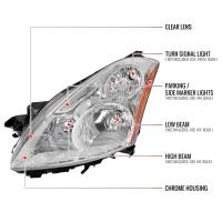 Spec'D Tuning Products - Spec-D 2010-2012 Nissan Altima Sedan Clear Lens Factory Style Crystal Headlights - Driver Side Only - Image 6