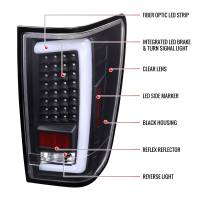 Spec'D Tuning Products - Spec-D 2004-2015 Nissan Titan LED Tail Lights with White LED Tube (Matte Black Housing/Clear Lens) - Image 6