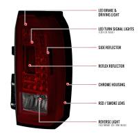 Spec'D Tuning Products - Spec-D 2015-2020 GMC Yukon/Yukon XL Denali SLE/SLT LED Tail Lights (Chrome Housing/Red Smoke Lens) - Image 6