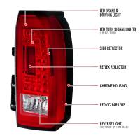 Spec'D Tuning Products - Spec-D 2015-2020 GMC Yukon/Yukon XL Denali SLE/SLT LED Tail Lights (Chrome Housing/Red Clear Lens) - Image 6