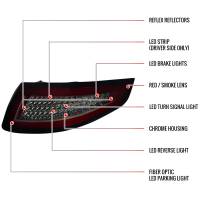 Spec'D Tuning Products - Spec-D 2005-2008 Porsche 911 997 Carrera / 2007-2009 911 997 GT3 LED Tail Lights (Chrome Housing/Red Smoke Lens) - Image 7