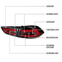 Spec'D Tuning Products - Spec-D 2008-2017 Mitsubishi Lancer / 2008-2015 Lancer EVO X Sedan LED Tail Lights (Jet Black Housing/Clear Lens) - Image 6