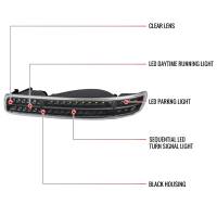 Spec'D Tuning Products - Spec-D 1999-2007 GMC Sierra/Yukon/Yukon XL Bumper Lights w/ Sequential Turn Signal Lights (Matte Black Housing/Clear Lens) - Image 6