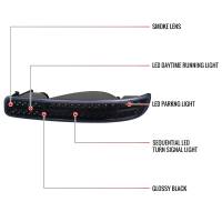 Spec'D Tuning Products - Spec-D 1999-2007 GMC Sierra/Yukon/Yukon XL Bumper Lights w/ Sequential Turn Signal Lights (Glossy Black Housing/Smoke Lens) - Image 6