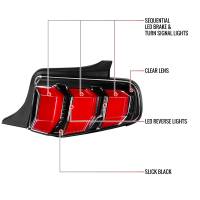 Spec'D Tuning Products - Spec-D 2010-2012 Ford Mustang Sequential LED Tail Lights (Jet Black Housing/Clear Lens) - Image 6
