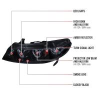 Spec'D Tuning Products - Spec-D 2006-2011 Honda Civic Sedan Dual Halo Projector Headlights (Glossy Black Housing/Smoke Lens) - Image 6