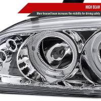 Spec'D Tuning Products - Spec-D 1992-1995 Honda Civic Dual Halo Projector Headlights (Chrome Housing/Clear Lens) - Image 2