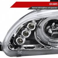 Spec'D Tuning Products - Spec-D 1992-1995 Honda Civic Dual Halo Projector Headlights (Chrome Housing/Clear Lens) - Image 3