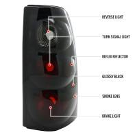 Spec'D Tuning Products - Spec-D 1999-2002 Chevrolet Silverado/ 1999-2006 GMC Sierra Tail Lights (Glossy Black Housing/Smoke Lens) - Image 4