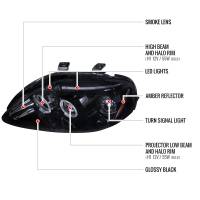 Spec'D Tuning Products - Spec-D 1999-2000 Honda Civic Dual Halo Projector Headlights (Glossy Black Housing/Smoke Lens) - Image 6