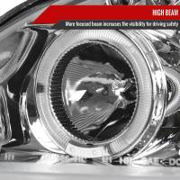 Spec'D Tuning Products - Spec-D 1999-2000 Honda Civic Dual Halo Projector Headlights (Chrome Housing/Clear Lens) - Image 2