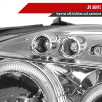 Spec'D Tuning Products - Spec-D 1999-2000 Honda Civic Dual Halo Projector Headlights (Chrome Housing/Clear Lens) - Image 3