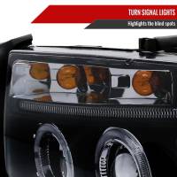Spec'D Tuning Products - Spec-D 1997-2004 Dodge Dakota/ 1998-2003 Durango Dual Halo Projector Headlights (Glossy Black Housing/Smoke Lens) - Image 3