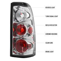 Spec'D Tuning Products - Spec-D 1999-2002 Chevrolet Silverado/ 1999-2006 GMC Sierra Tail Lights (Chrome Housing/Clear Lens) - Image 4