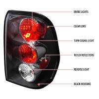 Spec'D Tuning Products - Spec-D 2002-2009 Chevrolet Trailblazer Tail Lights (Matte Black Housing/Clear Lens) - Image 5