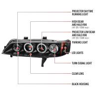 Spec'D Tuning Products - Spec-D 1994-1997 Honda Accord Dual Halo Projector Headlights (Matte Black Housing/Clear Lens) - Image 6