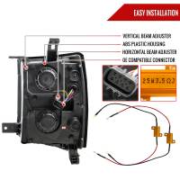 Spec'D Tuning Products - Spec-D 2014-2015 Chevrolet Silverado 1500 LED U-Bar Projector Headlights w/ LED Turn Signal Lights (Glossy Black Housing/Smoke Lens) - Image 5