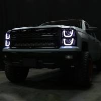 Spec'D Tuning Products - Spec-D 2014-2015 Chevrolet Silverado 1500 LED U-Bar Projector Headlights w/ LED Turn Signal Lights (Glossy Black Housing/Smoke Lens) - Image 7