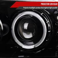 Spec'D Tuning Products - Spec-D 1999-2004 Ford F-250/F-350/F-450/F-550/Excursion Dual Halo Projector Headlights (Jet Black Housing/Clear Lens) - Image 1