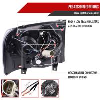Spec'D Tuning Products - Spec-D 1999-2004 Ford F-250/F-350/F-450/F-550/Excursion Dual Halo Projector Headlights (Jet Black Housing/Clear Lens) - Image 6