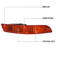 Spec'D Tuning Products - Spec-D 1994-1997 Accura Integra Bumper Lights (Chrome Housing/Amber Lens) - Image 4