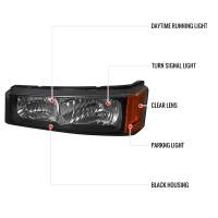 Spec'D Tuning Products - Spec-D 2002-2007 Chevrolet Silverado/Avalanche Bumper Lights (Matte Black Housing/Clear Lens) - Image 6