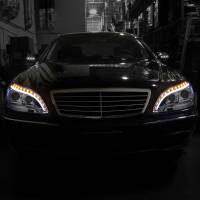 Spec'D Tuning Products - Spec-D 1998-2006 Mercedes Benz W220 S Class LED Bar Projector Headlights w/ LED Turn Signal Lights (Chrome Housing/Clear Lens) - Image 8