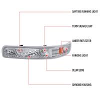 Spec'D Tuning Products - Spec-D 1999-2002 Chevrolet Silverado/ 2000-2006 Tahoe Suburban Dual Halo Projector Headlights w/ Bumper Lights (Chrome Housing/Clear Lens) - Image 8