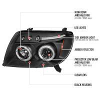 Spec'D Tuning Products - Spec-D 2003-2005 Toyota 4Runner Dual Halo Projector Headlights (Matte Black Housing/Clear Lens) - Image 7