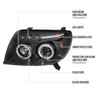 Spec'D Tuning Products - Spec-D 2003-2005 Toyota 4Runner Dual Halo Projector Headlights (Matte Black Housing/Clear Lens) - Image 8