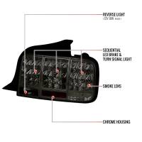Spec'D Tuning Products - Spec-D 2005-2009 Ford Mustang Sequential LED Tail Lights (Chrome Housing/Smoke Lens) - Image 7