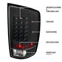 Spec'D Tuning Products - Spec-D 2007-2009 Dodge RAM LED Tail Lights (Matte Black Housing/Clear Lens) - Image 6