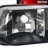 Spec'D Tuning Products - Spec-D 1999-2002 Chevrolet Silverado/ 2000-2006 Suburban/Tahoe Factory Style Headlights with LED Bumper Corner Signal Lights (Matte Black Housing/Clear Lens) - Image 1