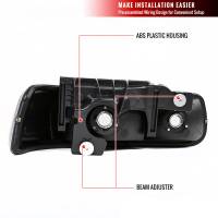 Spec'D Tuning Products - Spec-D 1999-2002 Chevrolet Silverado/ 2000-2006 Suburban/Tahoe Factory Style Headlights with LED Bumper Corner Signal Lights (Matte Black Housing/Clear Lens) - Image 4
